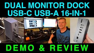 INTPW DisplayLink 16in1 Dock Dual Display USBA or C M1 Mac Windows ChromeOS and More Demo Review [upl. by Enawtna504]