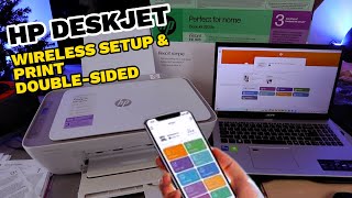 HP Deskjet 2800e 2820e Wireless WIFI Setup with Phone Computer and Print [upl. by Kcub]