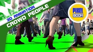 Green Screen Crowd People Walking Various Angles  Footage PixelBoom [upl. by Imit156]