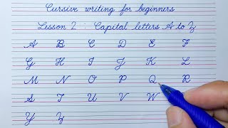 Cursive writing for beginners Lesson 2  Capital letters A to Z  Cursive handwriting practice [upl. by Ullund594]