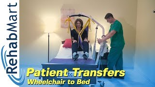 How to use a Hoyer Patient Lift to transfer a patient from their Wheelchair to a Bed [upl. by Hardunn]