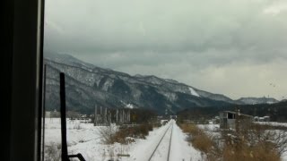 JR磐越西線・前面展望 猿和田駅から馬下駅真冬の沿線 Train front viewWinter [upl. by Vinn]