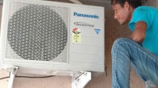 How to Install Split AC Outdoor Unit  Panasonic US18SKY1 Air Conditioner Outdoor Unit Installation [upl. by Azeret]