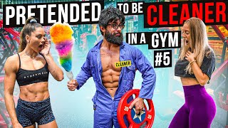 CRAZY CLEANER shocks GIRLS in a GYM prank 5  Aesthetics in Public [upl. by Nollek]