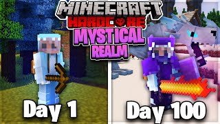 I Survived 100 Days in a MYSTICAL REALM in Hardcore Minecraft Heres What Happened [upl. by Ecikram]