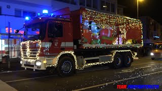 Große WeihnachtsLichtershow Christmas Fire Truck Tour der Freiwilligen Feuerwehr Kelkheim 2023 [upl. by Magree]