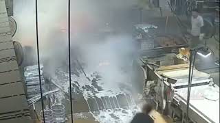 Liquid zinc explosion in galvanizing plant [upl. by Eadwine]