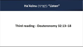 HaAzinu 3rd Reading Aliyah Deuteronomy 321318 [upl. by Annaes]