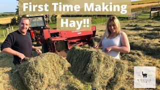 Baling Hay with an International 784 and an International 440 Baler  Windfold Farm  104 [upl. by Gentes]