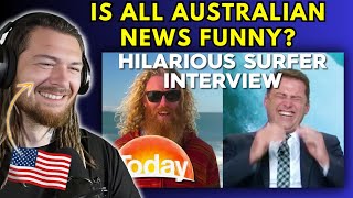 American Reacts to Hilarious Surfers have reporter in Stitches  TODAY Show Australia [upl. by Adnahcir]