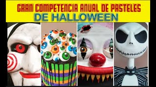 GRAN COMPETENCIA ANUAL DE PASTELES DE HALLOWEEN IvanZavalaSugarArt PedroWonderCakes [upl. by Lonier]