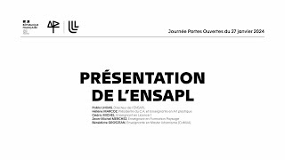 Conférence de présentation de lENSAPL JPO  27012024 [upl. by Ordisi]