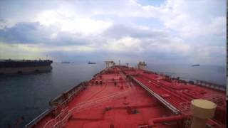 STS Aframax tanker approaching a VLCC [upl. by Azilanna515]