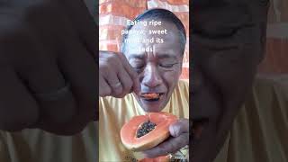 Eating ripe papaya sweet meat and its seeds kidney cleansing and multinutrients values [upl. by Ynelram]