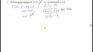 Determining Absolute Extrema Using the Candidate Test [upl. by Hassi]