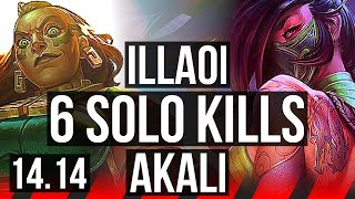 ILLAOI vs AKALI TOP  6 solo kills 711 800 games  NA Diamond  1414 [upl. by Beverlee510]