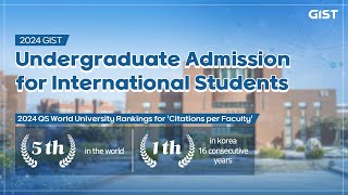 2024 GIST Undergraduate Admission for International Students [upl. by Ennazus915]