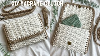 DIY  Macrame Clutch  Crossbody bag tutorial  Bolsa de macrame  마크라메 가방 [upl. by Eremehc]