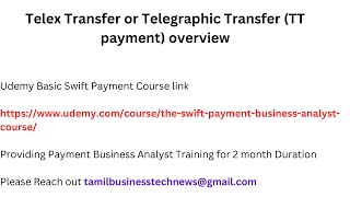 Telex Transfer or Telegraphic Transfer TT payment overview [upl. by Loralie]