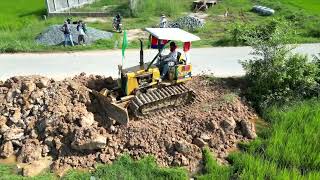 Excellent Full Video Full Project Land Filling on Water Area using Mini Dozer Komatsu D20 [upl. by Tat]