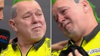 Peter Wright in tears live on TV after dumping Michael van Gerwen out of German Darts Championships [upl. by Harilda]