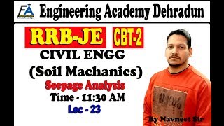 LEC23 SOIL MECHANICSSEEPAGE ANALYSIS RRB JESSC JE [upl. by Htomit]