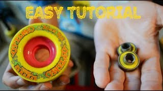 The QUICKESTEASIEST Way To Get BEARINGS Out Of A SKATEBOARD WHEEL No Tools Required [upl. by Fesuoy]