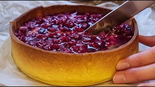 Tyrolean cherry pie Summer pie with custard cream and berries [upl. by Akeryt]