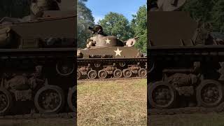 Sherman tank at living history event overloon museum [upl. by Aleahcim627]