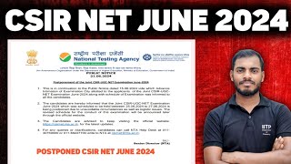 😱Urgent Notification CSIR Net June 2024 Postponed😱 [upl. by Jobina]