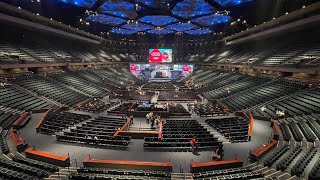 Lakewood church service Owns football stadium as a church at Houston Joel Osteen ministries [upl. by Yanrahs]