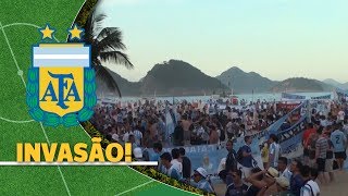 Multidão de argentinos invade Copacabana e faz bandeiraço [upl. by Ifill]