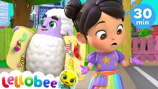 🐑 Baa Baa Black Sheep KARAOKE  BEST OF LELLOBEE  Sing Along With Me  Moonbug Kids Songs [upl. by Dnarud]