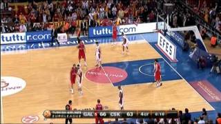 Galatasaray 68  64 CSKA  Son 2 Dakika amp Maç Sonu 09022012 [upl. by Aicercul]