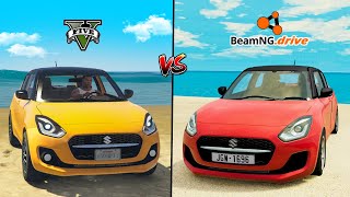 BEAMNGDRIVE SUZUKI SWIFT CAR VS GTA 5 SUZUKI SWIFT CAR  WHICH IS BEST [upl. by Dulcie]