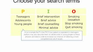 Finding the Evidence 1  Using PICO to formulate a search question [upl. by Hibbs]