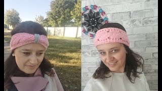 Opaska na szydełku z warkoczem 2w 1 rozmiar uniwersalny crochet headband all sizes beautiful [upl. by Alatea714]