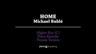 Home HIGHER KEY KARAOKE PIANO COVER Michael Bublé with Lyrics [upl. by Randy]