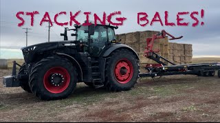 Fendt 1038 and FarmKing to Stack Big Squares [upl. by Amy]