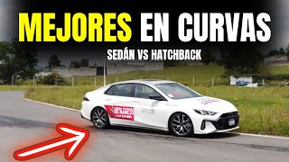 ¿CUÁL ES MEJOR EN CURVAS Sedan o Hatchback  Velocidad Total [upl. by Ahcila]