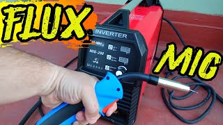 SOLDADORA MIG usando FLUX Aprendiendo con ustedes Soldadura MIG sin GAS LASER [upl. by Nosretep]