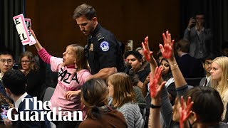 Save the children of Gaza ProPalestine protests interrupt Blinkens senate hearing [upl. by Zia]