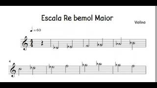 Escala Ré Bemol Maior Violino [upl. by Brant]