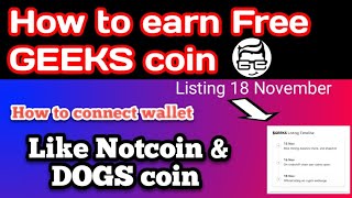 how to earn free geeks coin  like Notcoin and dogs coin telegram bot GEEKS [upl. by Arbuckle]