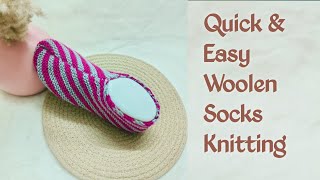 Quick amp Easy woolen socks knitting tutorial knittedsocks knitting [upl. by Ednargel193]