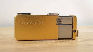 Minolta 16 II Gold Subminiature Viewfinder Camera [upl. by Jardena103]