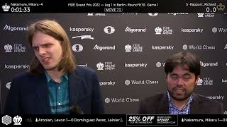 Hikaru Nakamura and Richard Rapport after the first semifinal of the FIDE Grand Prix 2022 [upl. by Siri]