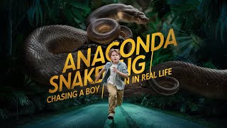 ANACONDA SNAKE CHASING A BOY IN REAL LIFE  🐍 [upl. by Aelrac]