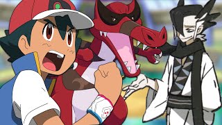 ASH VS GRIMSLEY Pokemon Journeys Rewrite [upl. by Assylla]