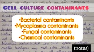 Cell culture contaminants  Common cell culture contaminants [upl. by Akiem]